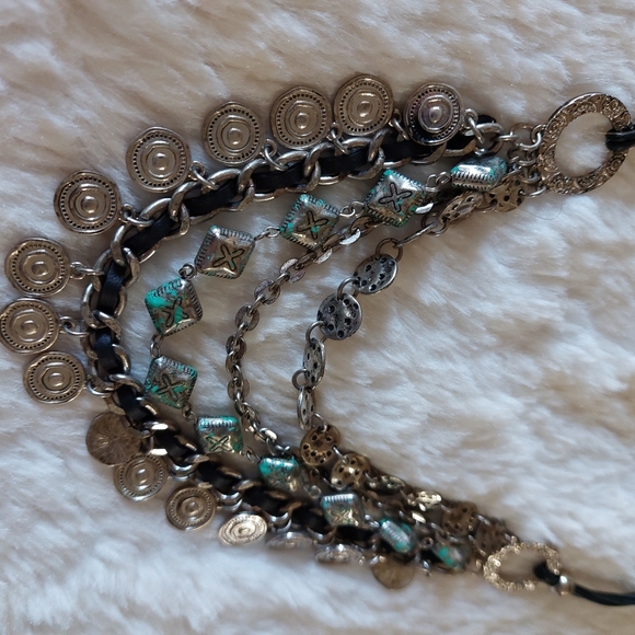 Boho layered multi tiered chain draped necklace - Picture 2 of 6